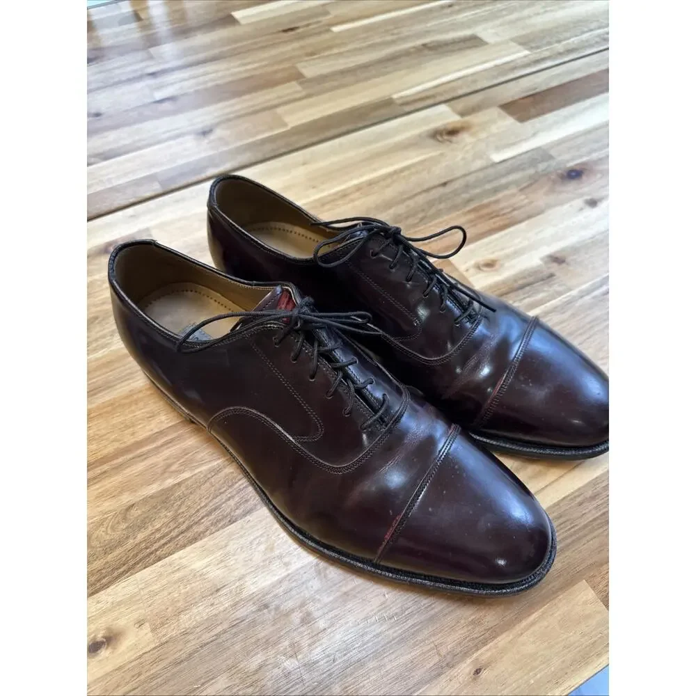 Johnston & Murphy Aristocraft Cap Toe Oxfords‎ Mens 11 D/B Burgundy Oxblood USA